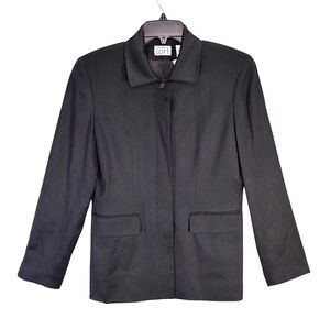Ann Taylor Loft Jacket Womens 6 Gray Silk Wool Lined Blazer Pockets Vintage